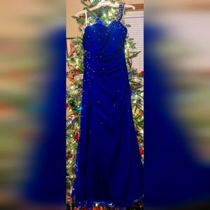 Sparkle Size 8 Evening Dress Royal Blue